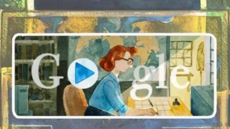 Doodle de Mary Tharp, la geóloga que revolucionó la ciencia. Foto: Google.