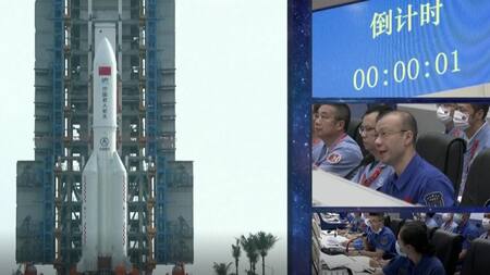 Lanzamiento espacial del tercer módulo de la estación espacial china. Foto: Reuters.