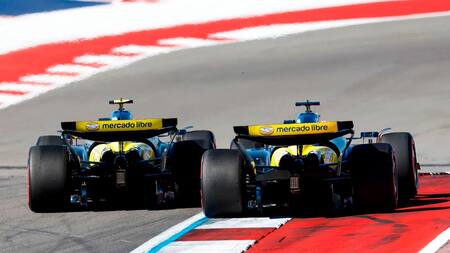 El sobrepaso de Franco Colapinto a Pierre Gasly en el GP de Estados Unidos.