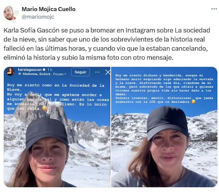 Las críticas a Karla Sofía Gascón. Foto: X.