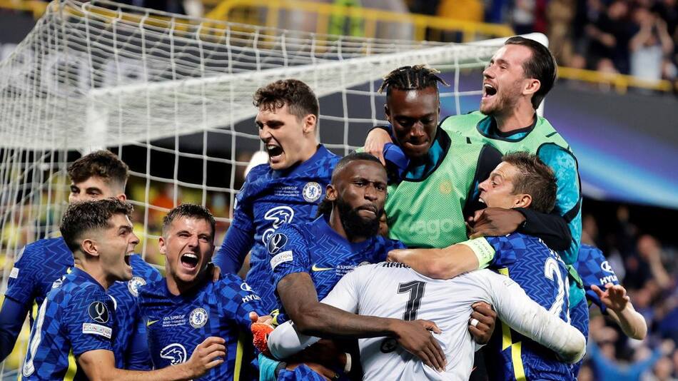 Festejo del Chelsea ante el Villarreal por la Supercopa de Europa, AGENCIA EFE