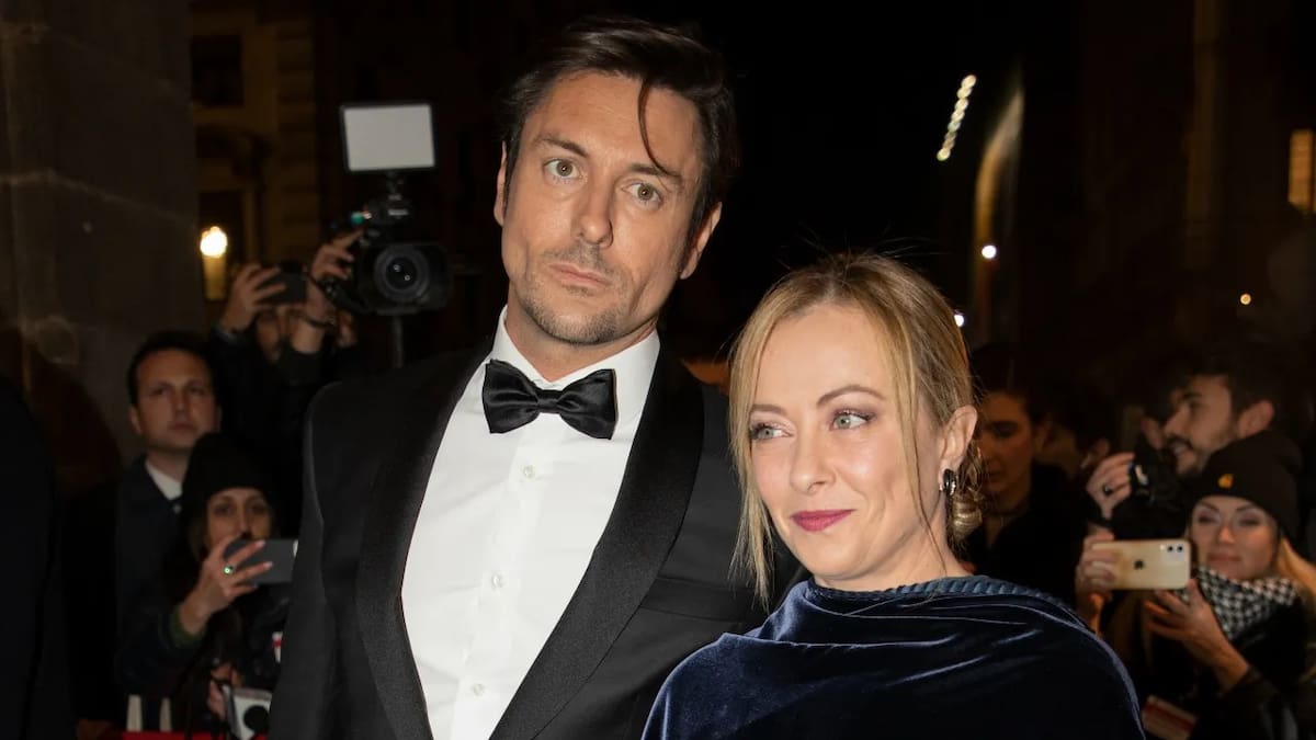 Giorgia Meloni y Andrea Giambruno. Foto: Reuters