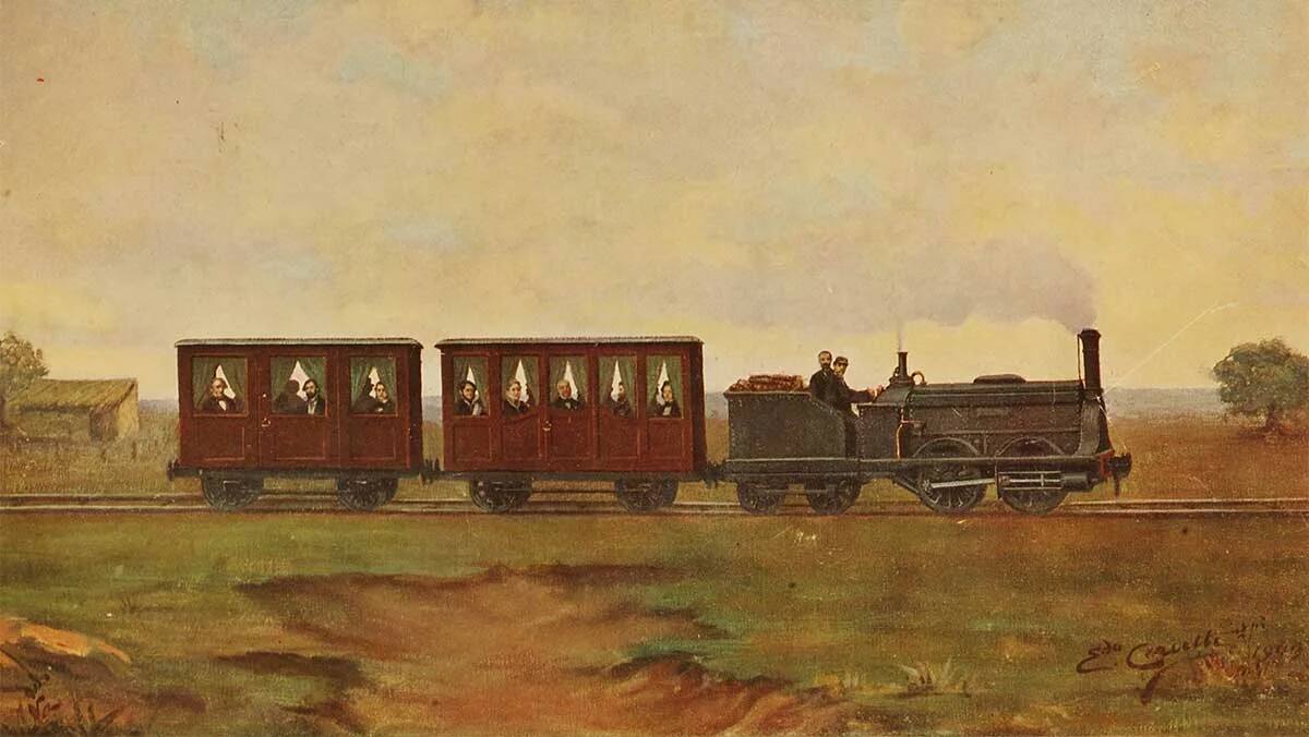 Cuadro que representa el primer viaje