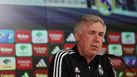 Conferencia de prensa de Carlo Ancelotti. Foto: REUTERS.