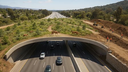 Nuevo hito en la ingeniería ecológica: así funciona el puente para animales más grande del mundo diseñado para salvar especies