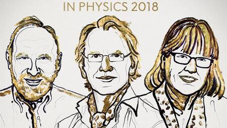 Gandores del premio Nobel de Física 2018 (Ilustración: Niklas Elmehed)