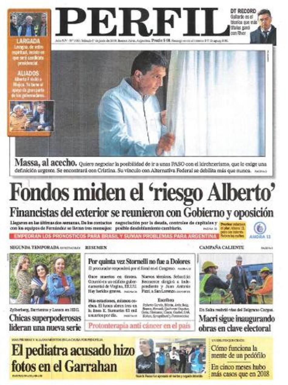 Tapas de diarios - Perfil sábado 1-06-19