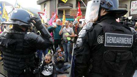 Protestas de agricultores en Savines-Le-Lac, Francia. Foto: Reuters.
