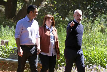 Luis Petri, Patricia Bullrich y Horacio Rodríguez Larreta. Foto: NA.