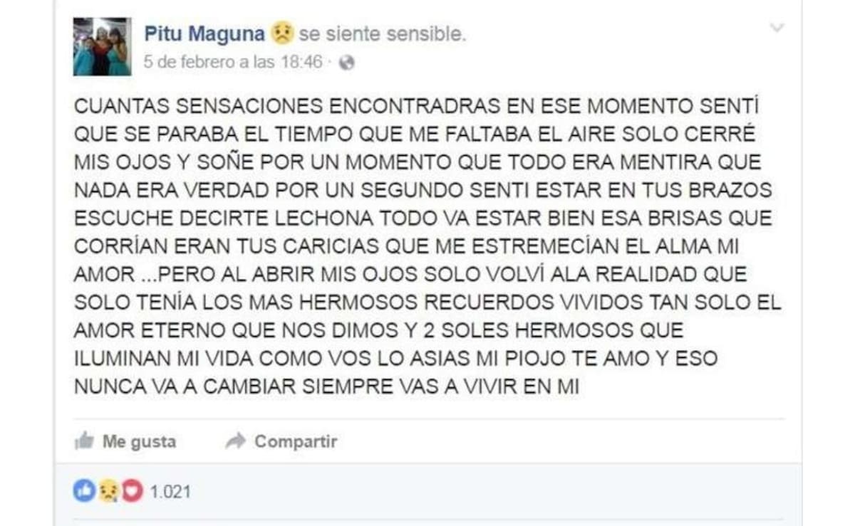 Masacre de Hurlingham - Mensaje en Facebook