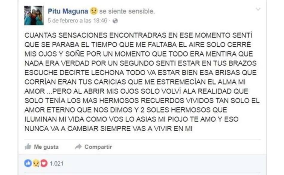 Masacre de Hurlingham - Mensaje en Facebook