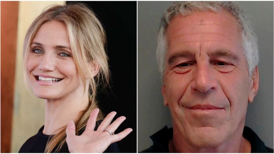 Cameron Diaz y Jeffrey Epstein. Fotos: NA - Reuters.
