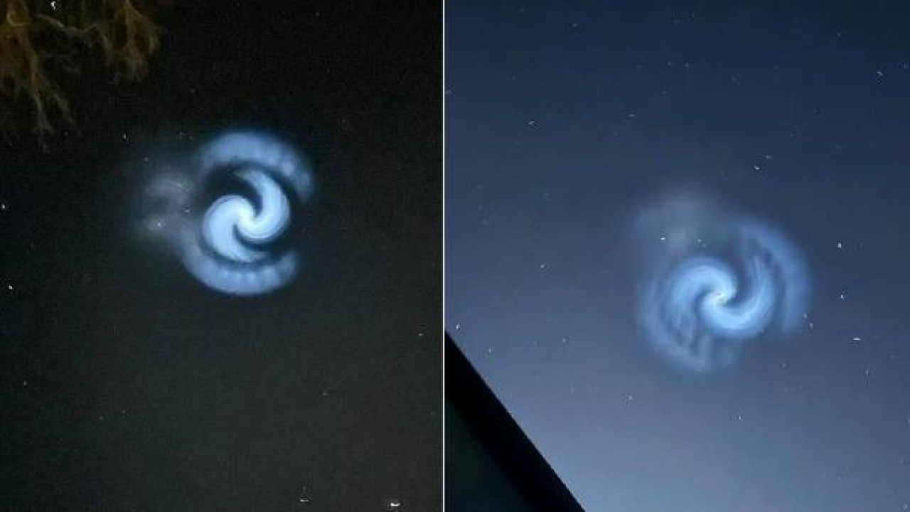 Espiral azul visto en Gran Bretaña. Fuente: Capturas.