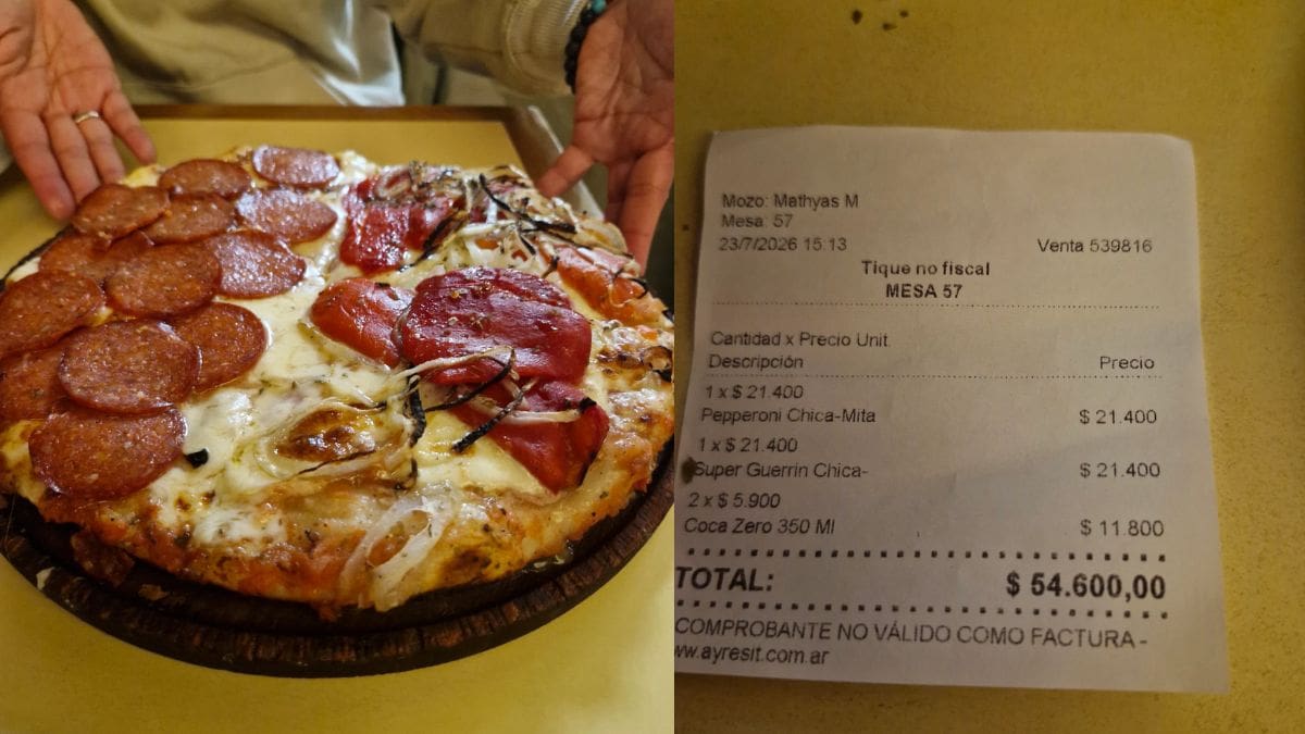 Fue a comer a Guerrín y mostró el ticket final.