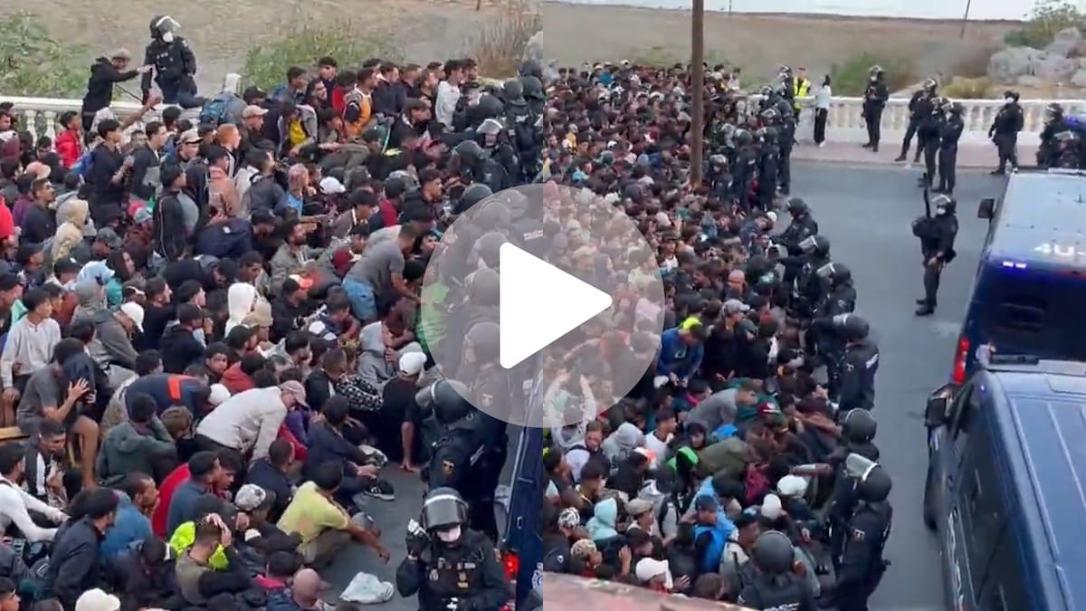 Impactante video en Ceuta: corridas, avalanchas y disparos durante el traslado de miles de migrantes al campamento del puerto
