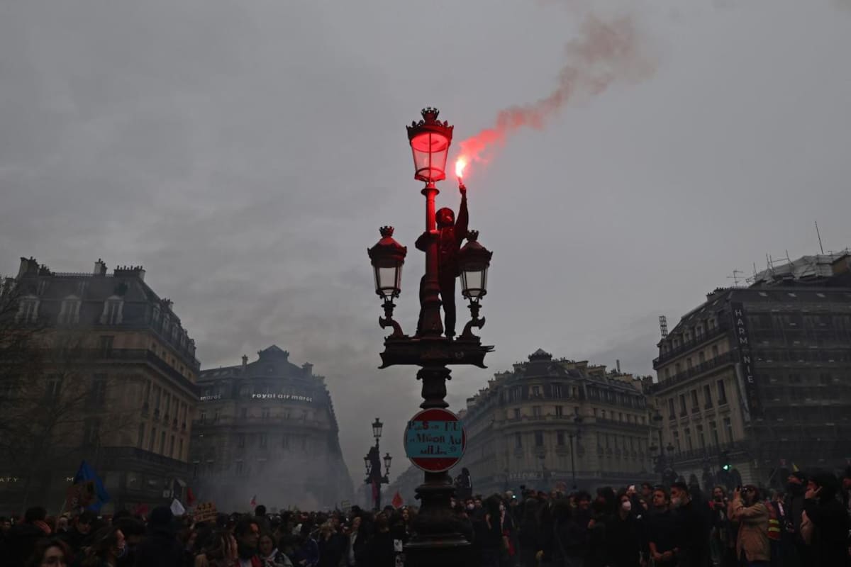 Protestas en Francia. Foto: EFE.