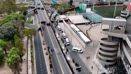 La llegada de la Selección Argentina al Monumental. Foto: captura de video.