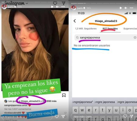 El like de Thiago Almada a la
