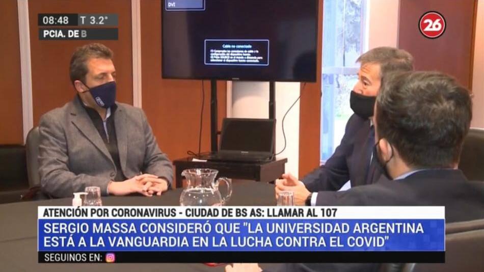 Sergio Massa, coronavirus, Canal 26
