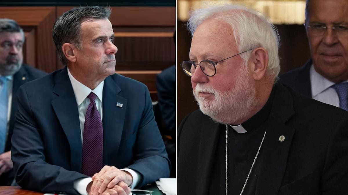 El director de la CIA, John Ratcliffe, y el jefe de la diplomacia del Vaticano, monseñor Paul Richard Gallagher
