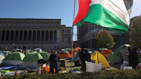Protestas en los campus de Nueva York. Foto: Reuters.
