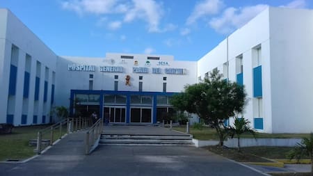 El Hospital de Playa del Carmen, donde la mujer estuvo internada.