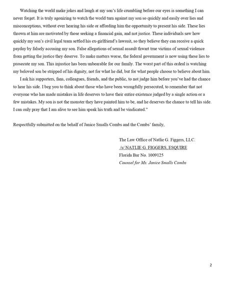 Comunicado de la mamá de Sean