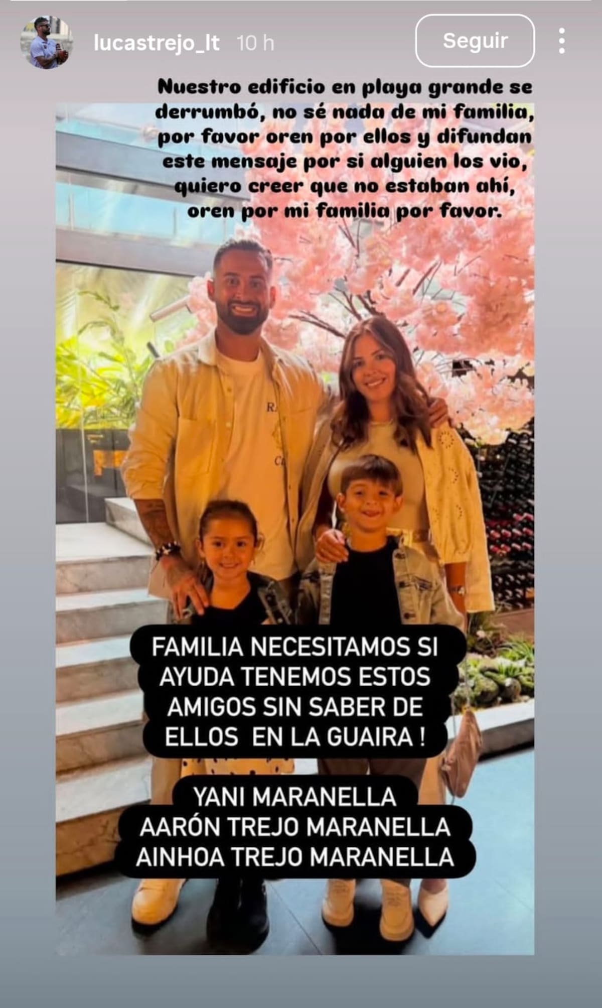 futbolista argentino lucas trejo busca a su familia por el terremoto en venezuela