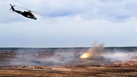 Helicóptero de Bielorrusia. Foto: NA.