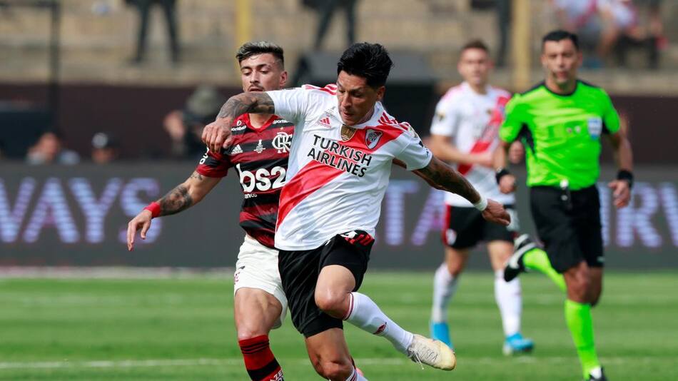 Enzo Pérez en la final de la Copa Libertadores entre River y Flamengo, REUTERS