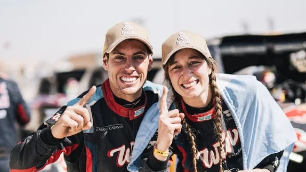 Nicolás Cavigliasso y Valentina Pertegarini en el Dakar 2025. Foto: NA.