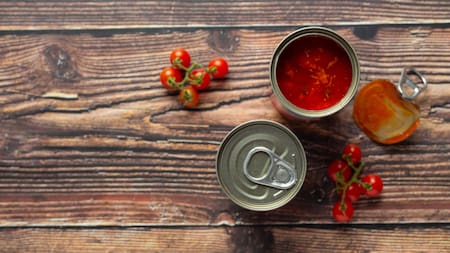 Tomates triturados contaminados