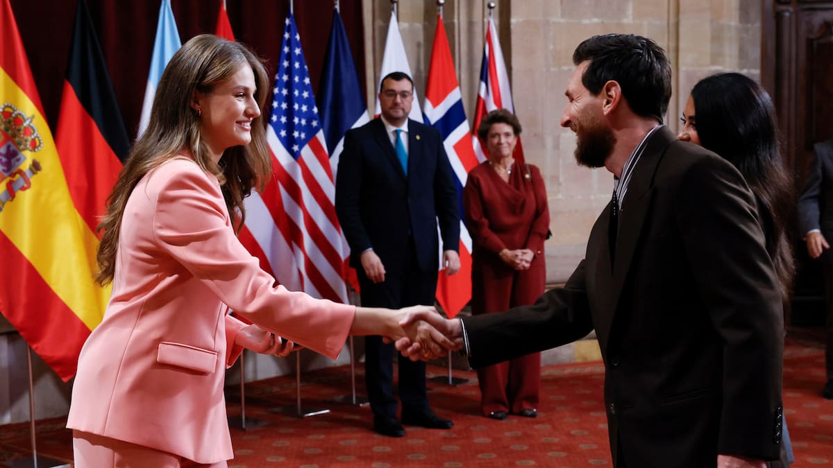 Lionel Messi con la Princesa de Asturias.