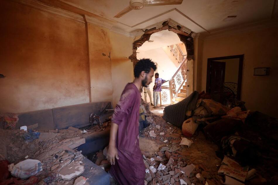 Casa destruida en Sudán. Foto: Reuters.