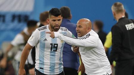 Jorge Sampaoli y Sergio Agüero