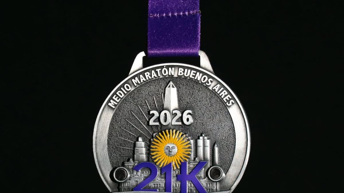 Así será la medalla de la Media Maratón de Buenos Aires.