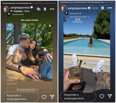 Las historias de la China Suárez blanqueando su romance con Mauro Icardi. Foto: Instagram.