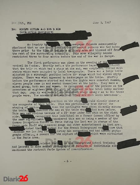 Adolf Hitler en Brasil, Hotel Atlántico, Cassino, documento desclasificado del FBI de 1947 - 06