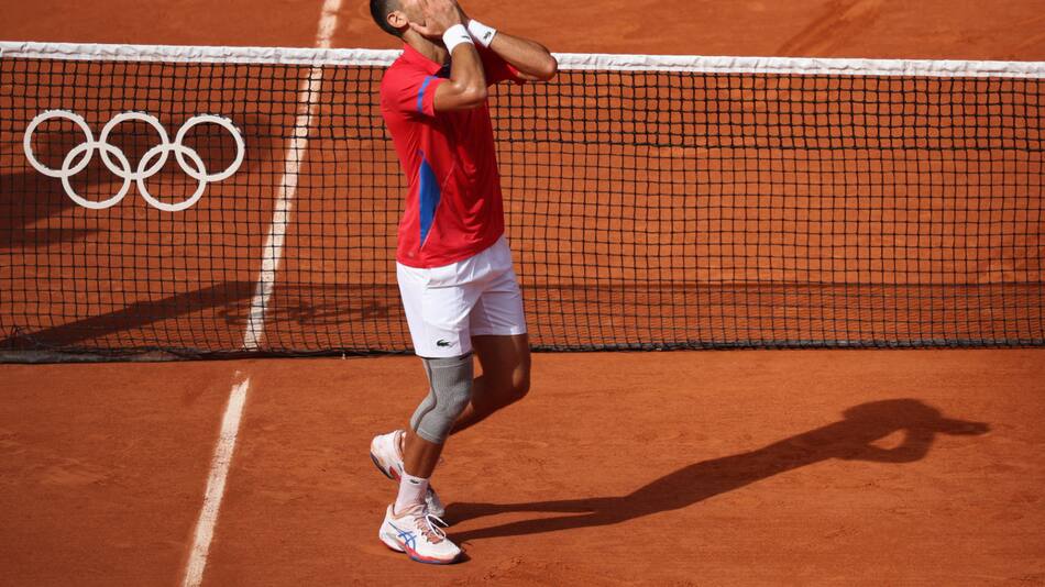 Djokovic luego ganar el oro ante Alcaraz en los Juegos Olímpicos. Foto: Reuters.