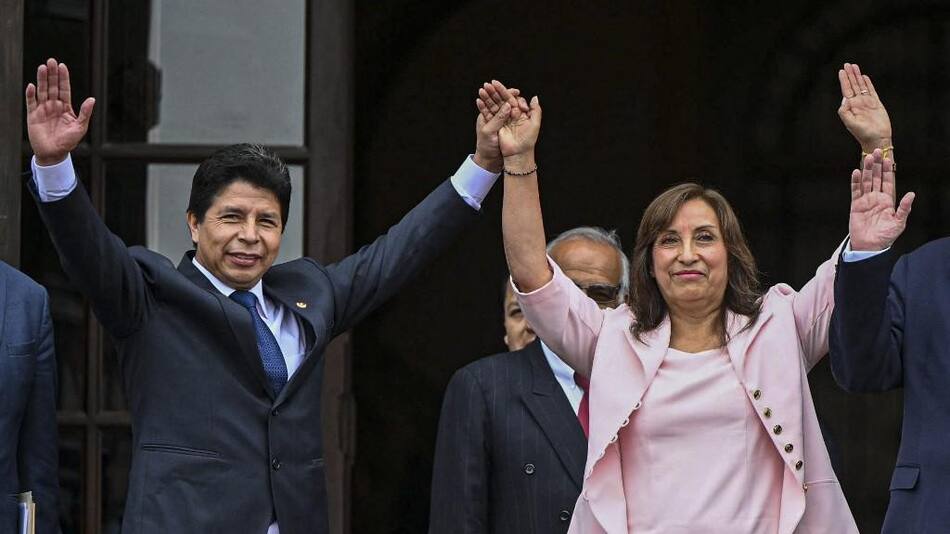 Dina Boluarte y Pedro Castillo, Perú. Foto: EFE