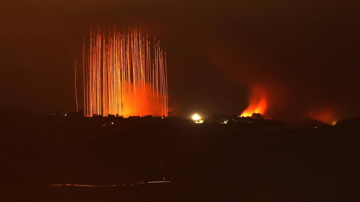 Bombardeos en la frontera entre Israel y el Líbano. Foto: EFE.