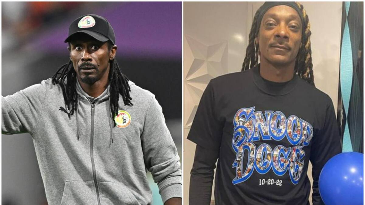 Aliou Cissé y Snoop Dogg. Fotos: EFE - Instagram/snoopdogg.