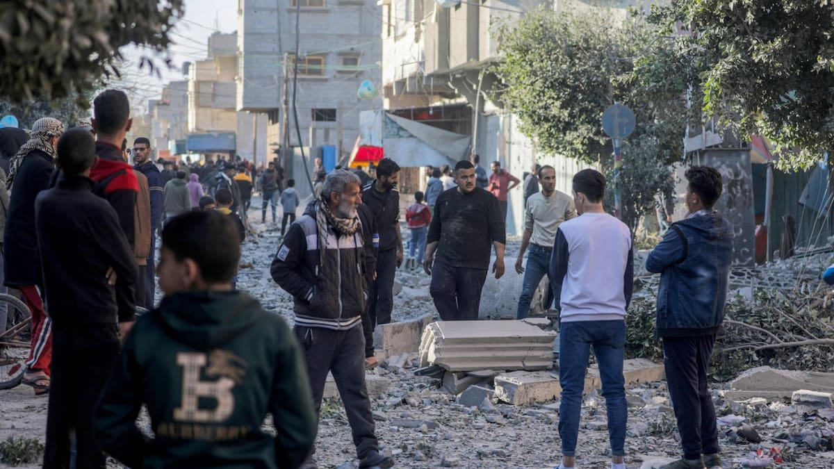Destrucciones al sur de Gaza. Foto: EFE.
