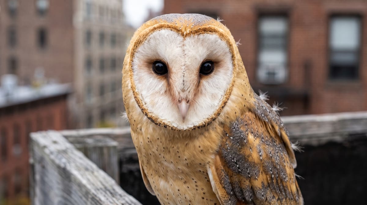 Búho en una terraza en Nueva York.