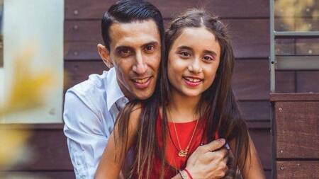 Ángel Di Maria junto a su hija. Foto: NA.