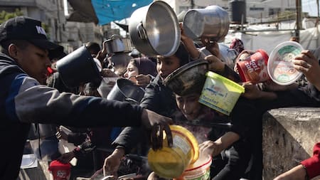 Hambruna en Gaza. Foto: EFE