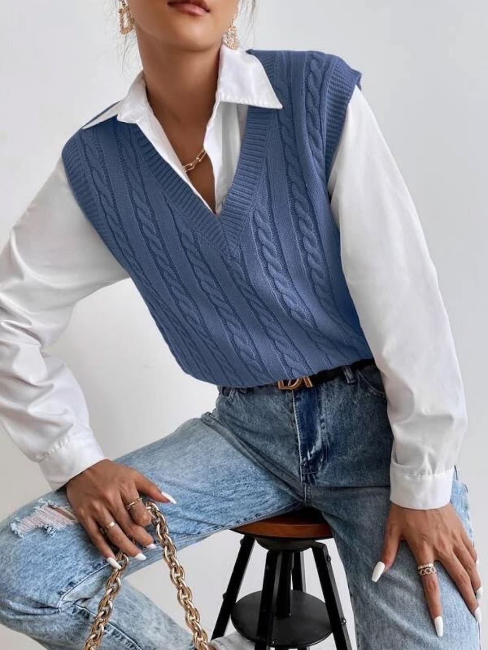 Look con chaleco. Foto PINTEREST SHEIN