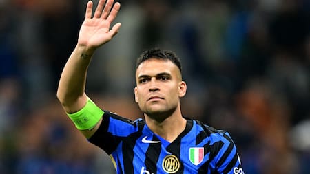 Lautaro Martínez, el único finalista argentino en la Champions League. Foto: Reuters/Daniele Mascolo