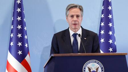 Antony Blinken en su visita a Israel. Foto: Reuters.