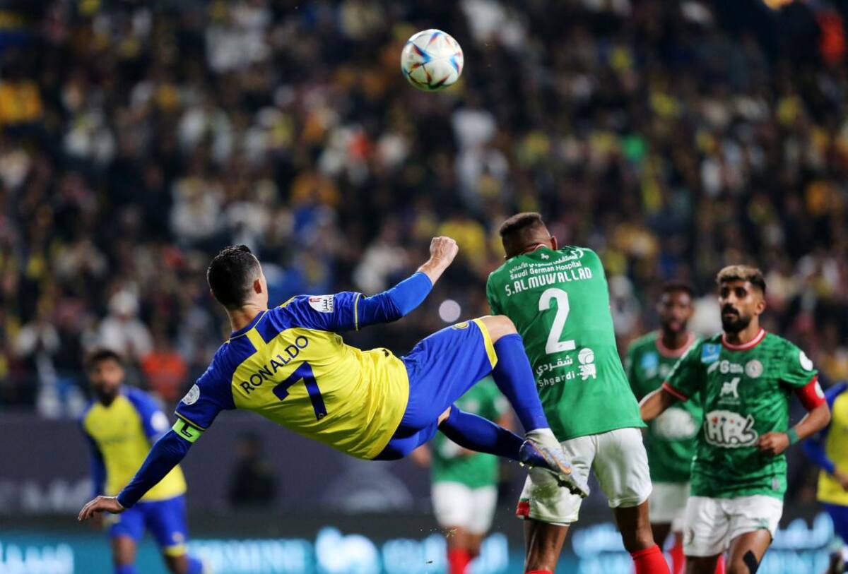 Cristiano Ronaldo chilena; debut oficial en Al-Nassr. Foto: Reuters.